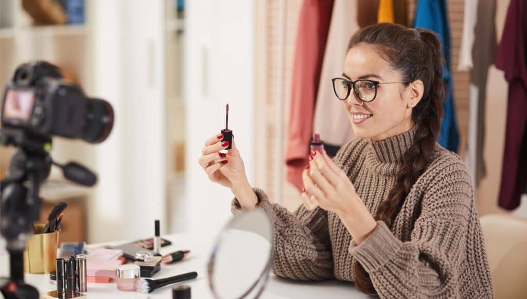 Business owner shooting video